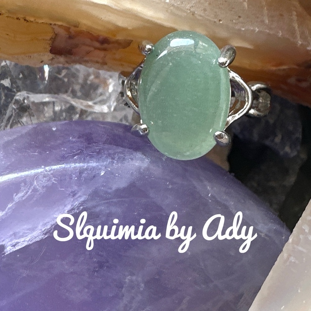 GREEN AVENTURINE SILVER RING